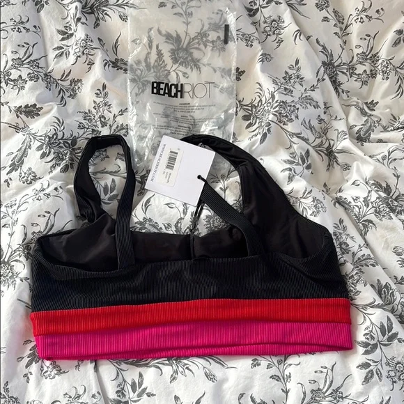 Beach Riot Black and Pink Bikini Top - Picture 3 of 4